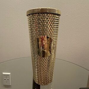 Starbucks *Christmas 2022* Gold Foil Studded Cold Drink Tumbler --24oz RARE